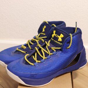 Under Armour Mens Curry 3 Dub Nation 1269279-400 Blue Basketball Shoes Sz 8.5